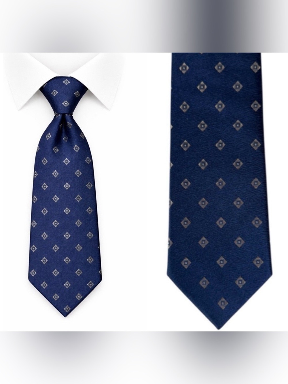 Stafford Mens Silk Neck Tie Quiet Luxury Old Money‎ Career Professional Blue